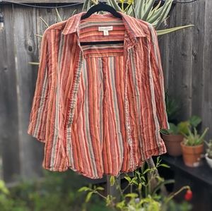 3/$20 Striped Coldwater Creek Blouse with shell buttons